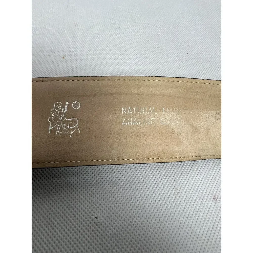 Black Aniline Leather Belt And Buckle Mens 38